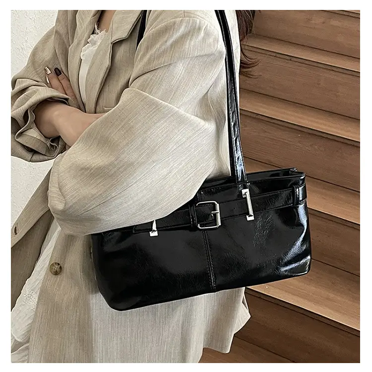 Red Leather Belt Buckle Tote Bag for Women — feature 19