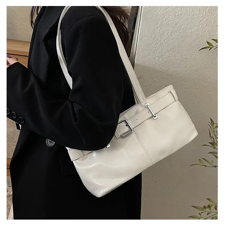 Red Leather Belt Buckle Tote Bag for Women — feature 20
