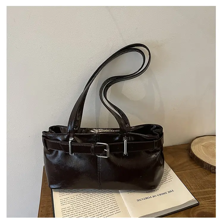 Red Leather Belt Buckle Tote Bag for Women — feature 29