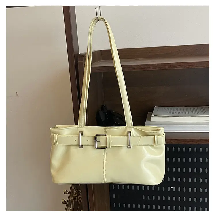 Red Leather Belt Buckle Tote Bag for Women — feature 33