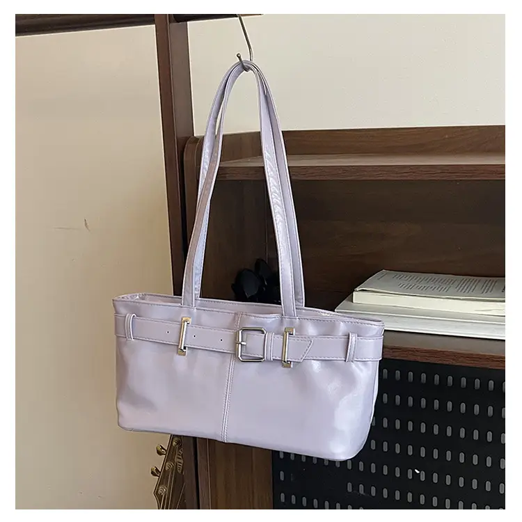 Red Leather Belt Buckle Tote Bag for Women — feature 36