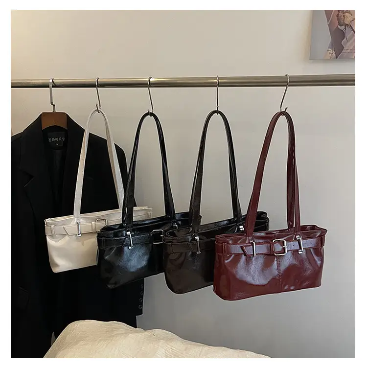Red Leather Belt Buckle Tote Bag for Women — feature 39