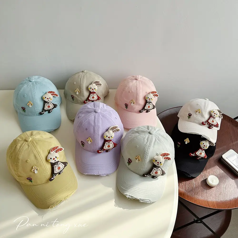 Girls Cartoon Bunny Sunscreen Cap 2025 Early Spring