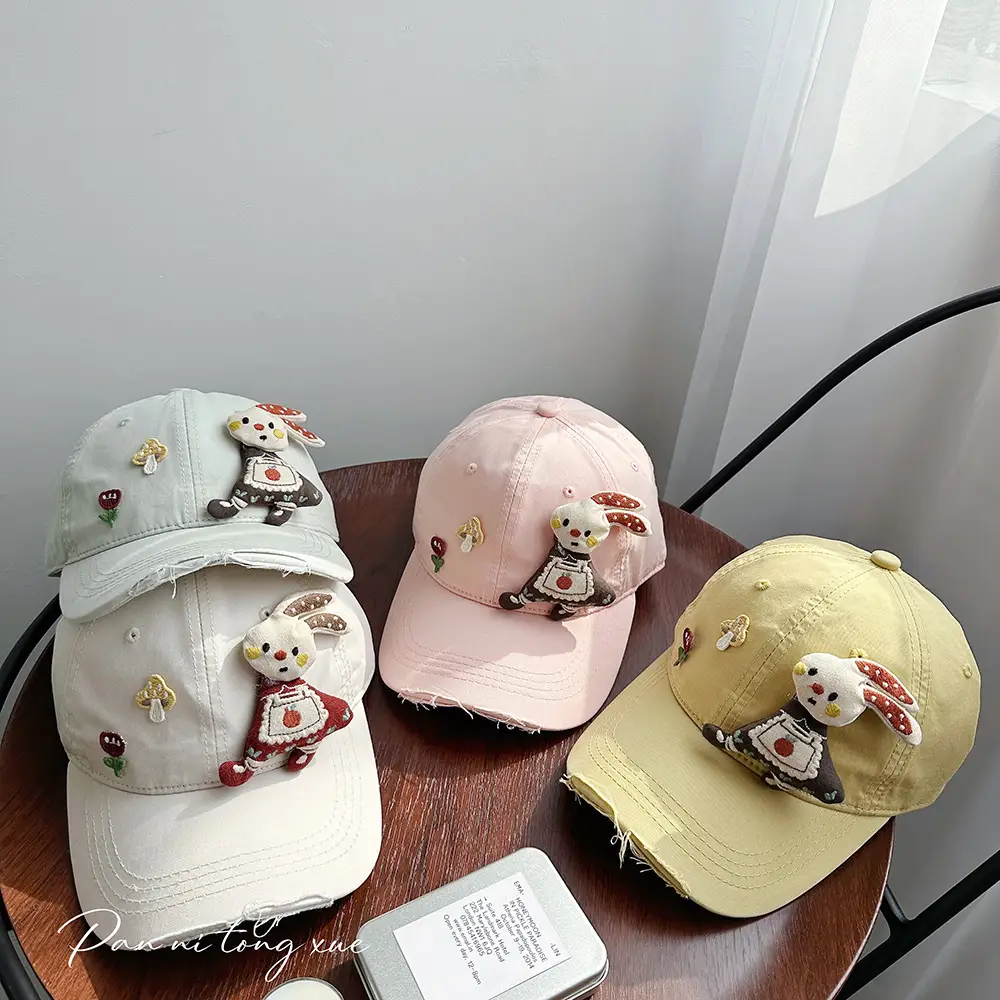 Girls Cartoon Bunny Sunscreen Cap 2025 Early Spring