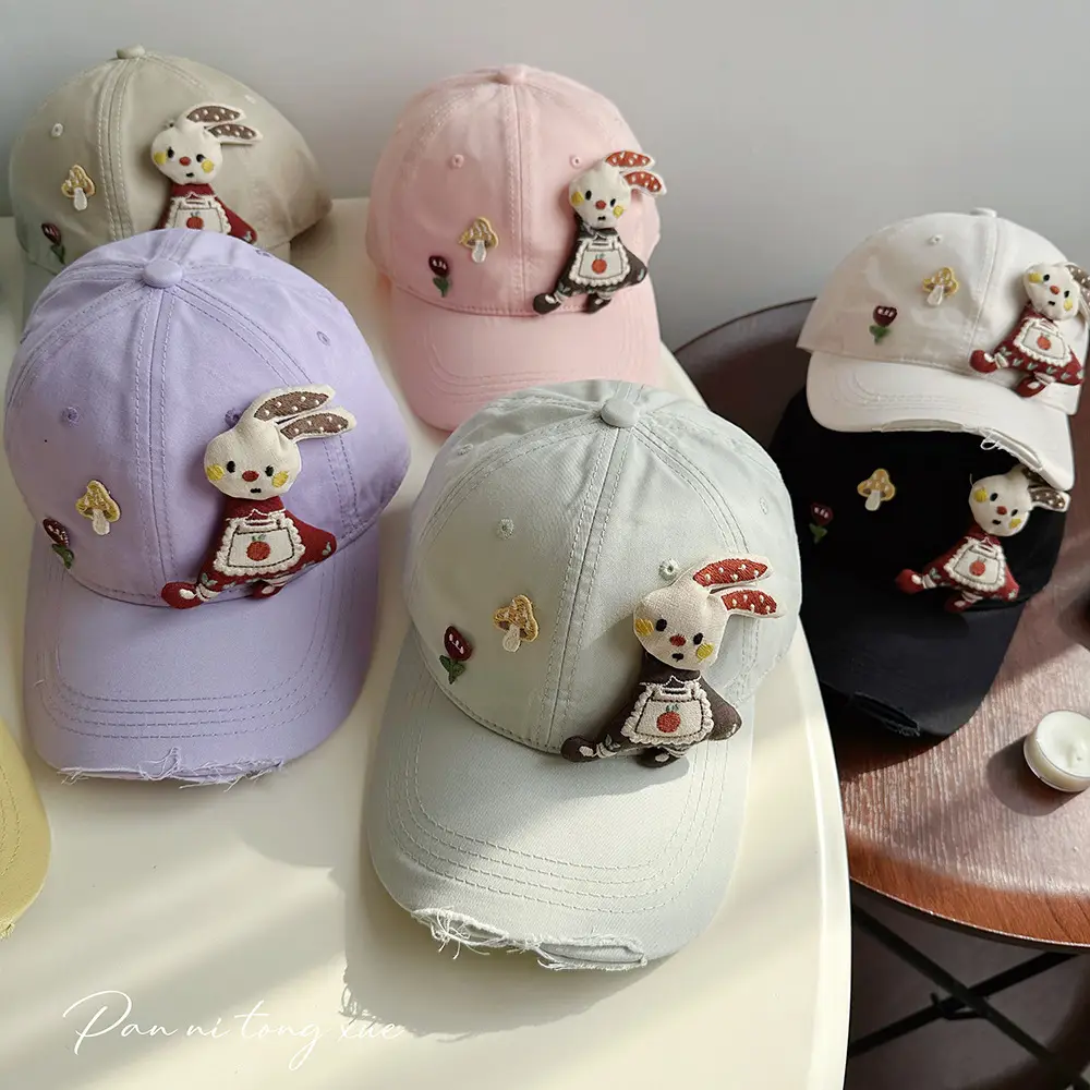 Girls Cartoon Bunny Sunscreen Cap 2025 Early Spring — feature 28