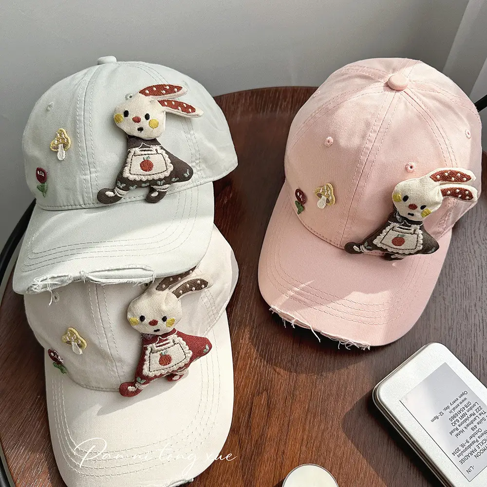 Girls Cartoon Bunny Sunscreen Cap 2025 Early Spring — feature 32