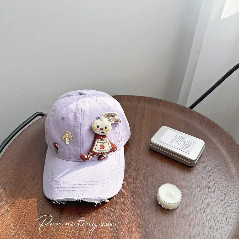 Girls Cartoon Bunny Sunscreen Cap 2025 Early Spring
