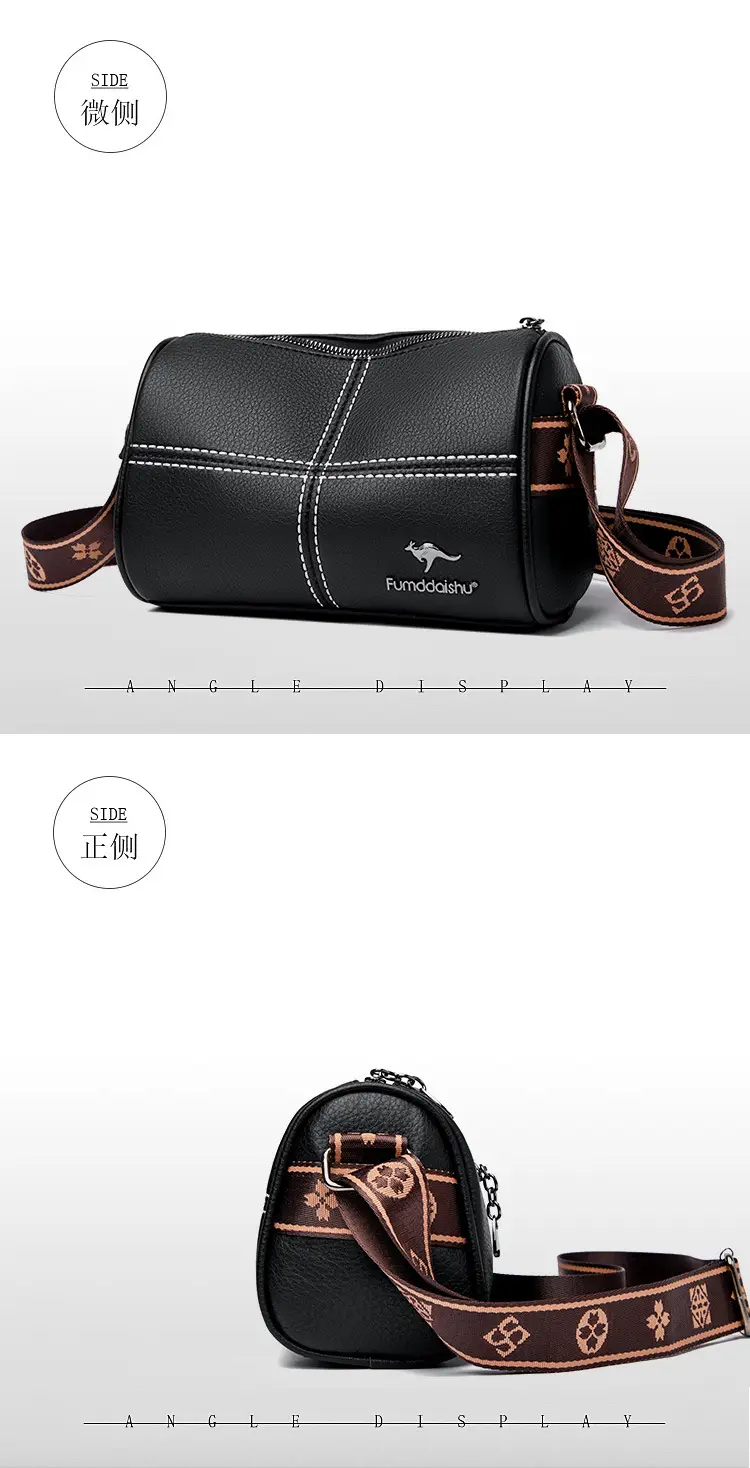 White Leather Crossbody Bag for Women with Stitching — feature 15
