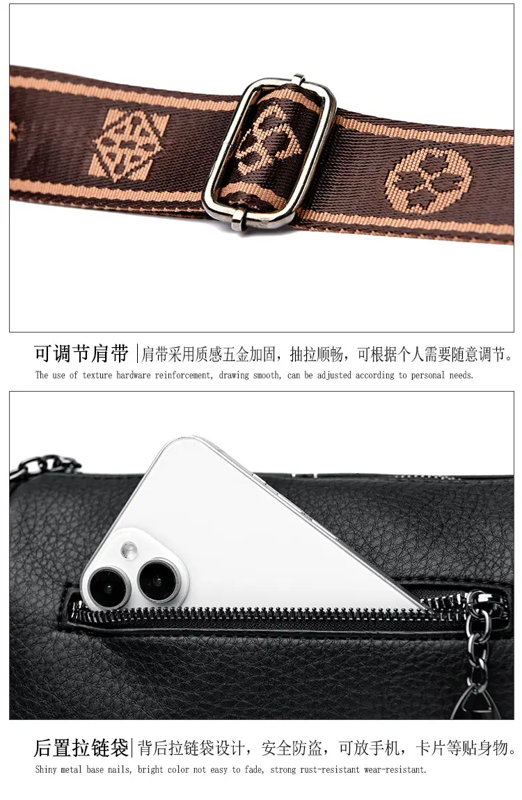 White Leather Crossbody Bag for Women with Stitching — feature 20