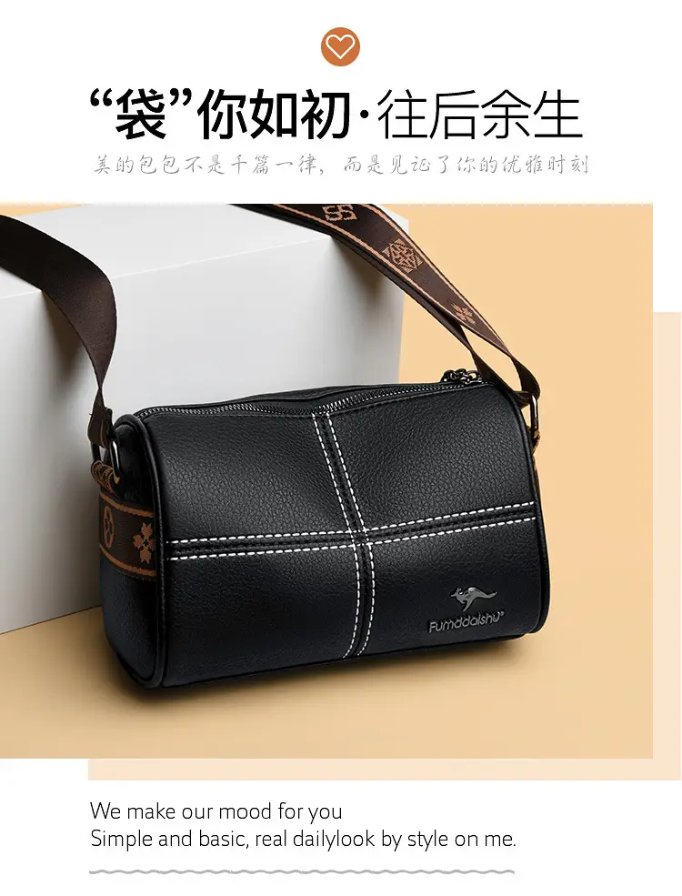 White Leather Crossbody Bag for Women with Stitching — feature 7