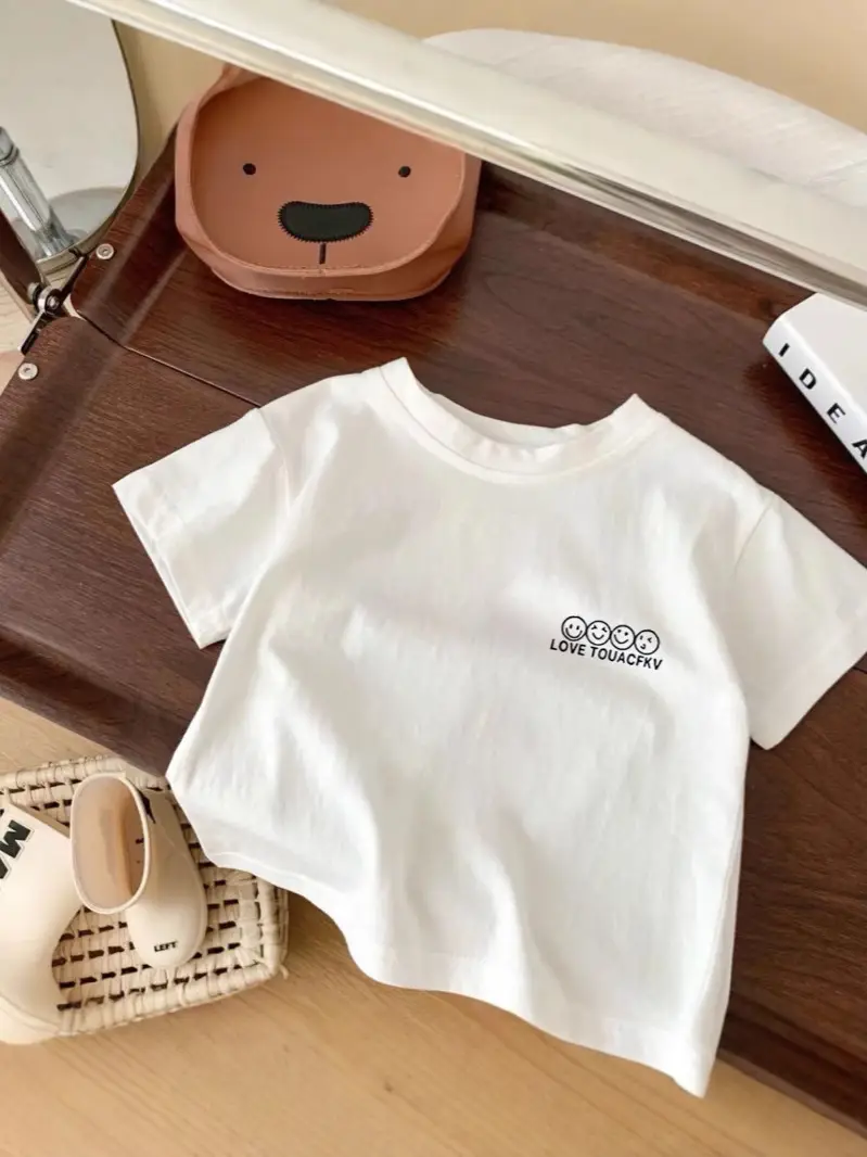 Pure Cotton Kids White Summer T-Shirt Short Sleeve - Image 11
