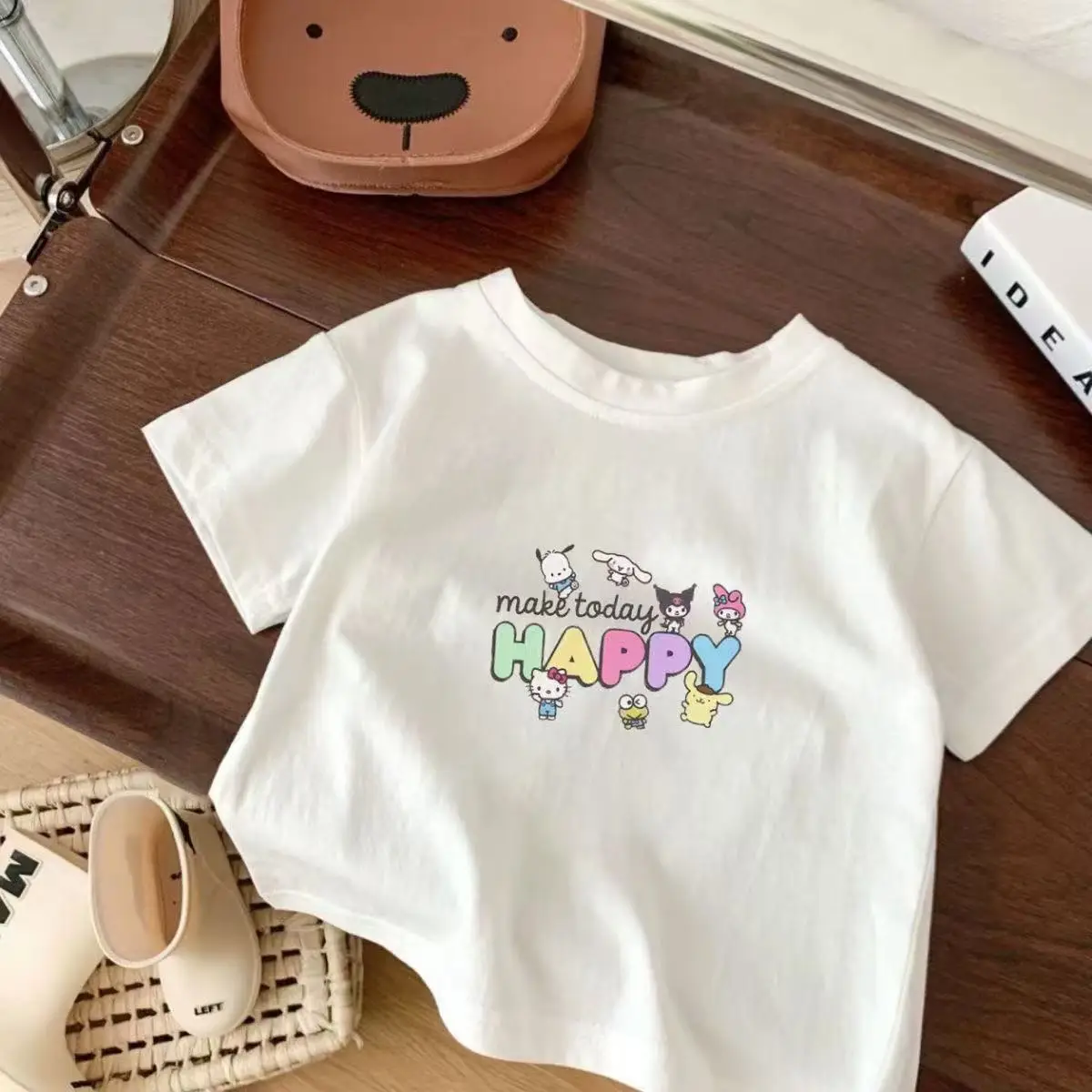 Pure Cotton Kids White Summer T-Shirt Short Sleeve - Image 2