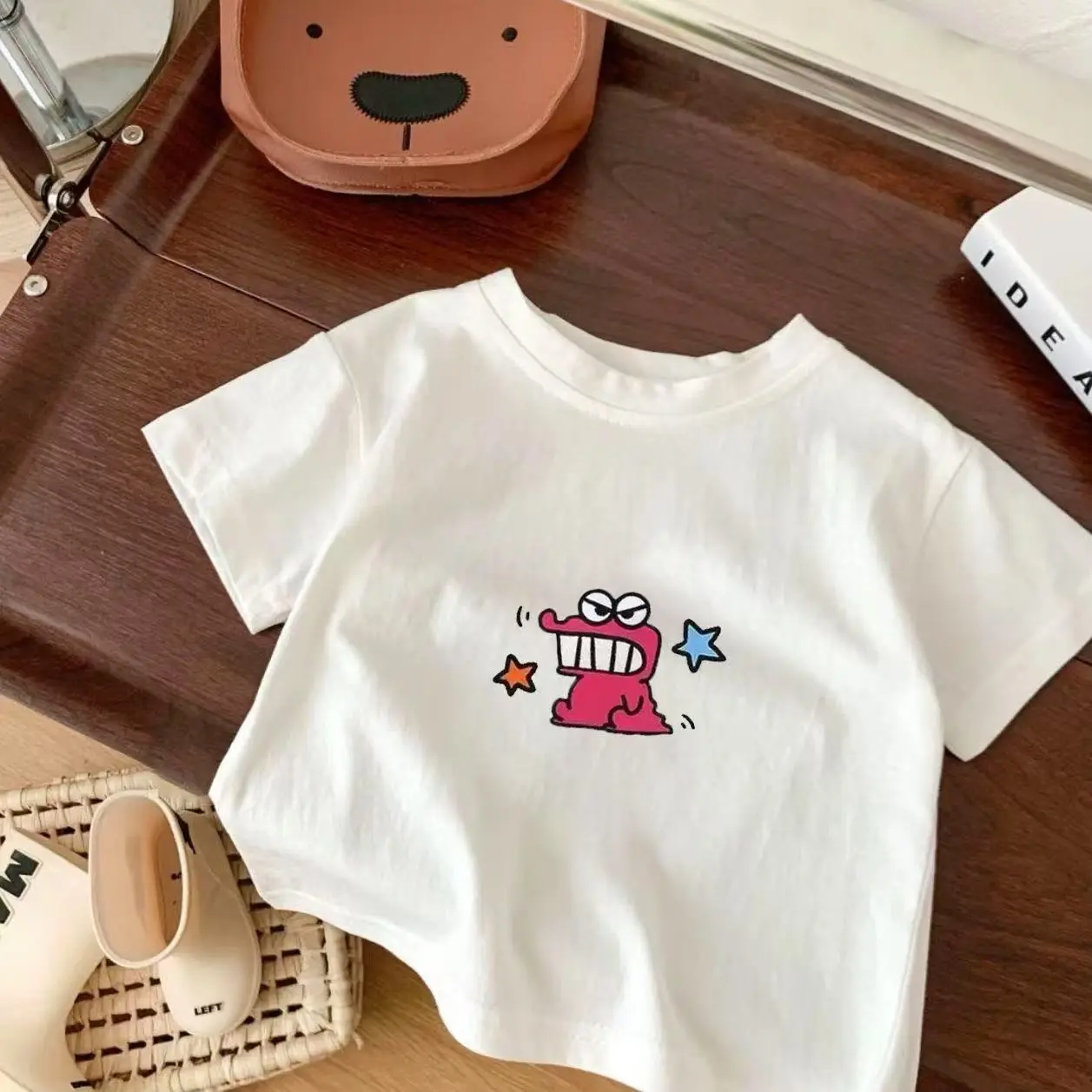 Pure Cotton Kids White Summer T-Shirt Short Sleeve - Image 5