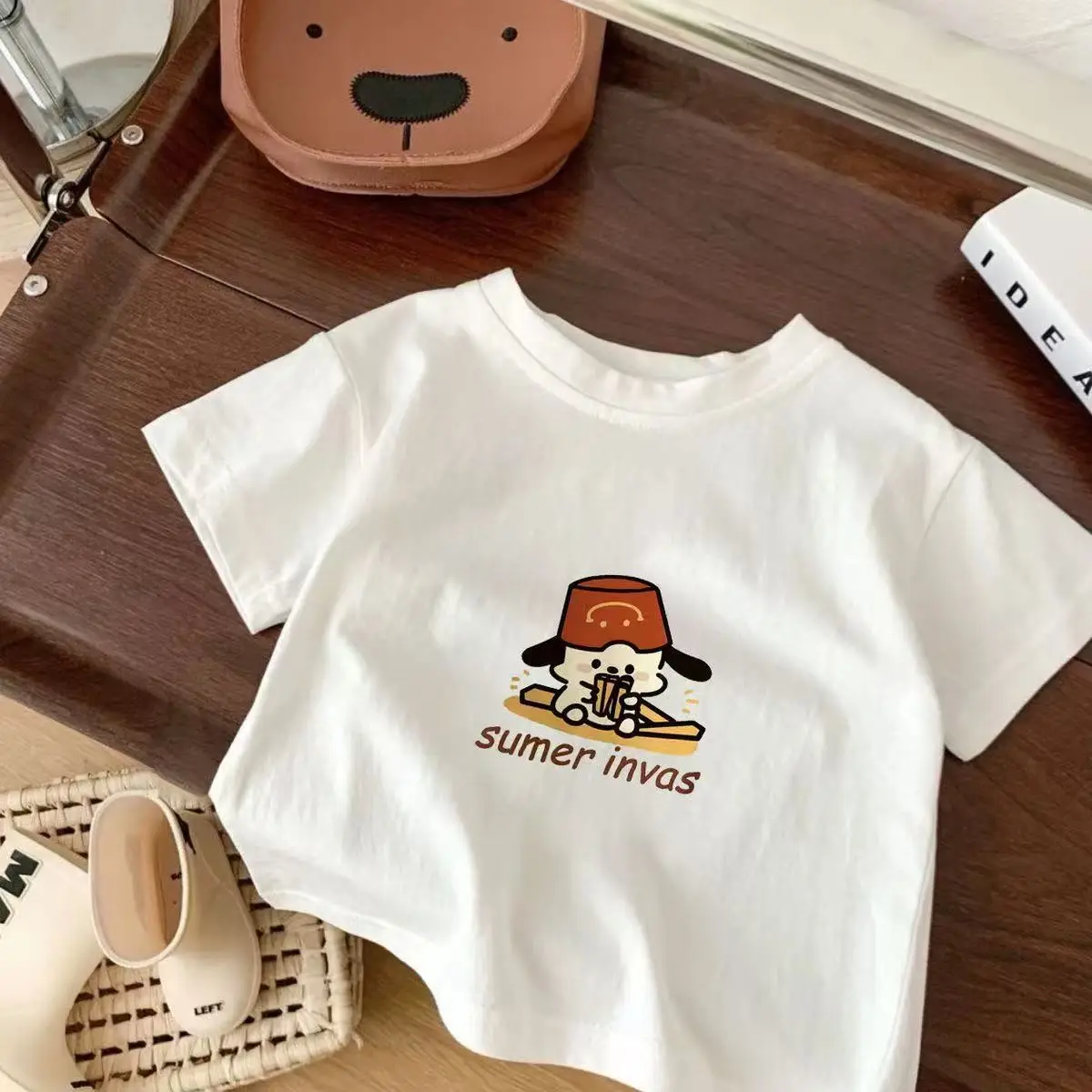 Pure Cotton Kids White Summer T-Shirt Short Sleeve - Image 7