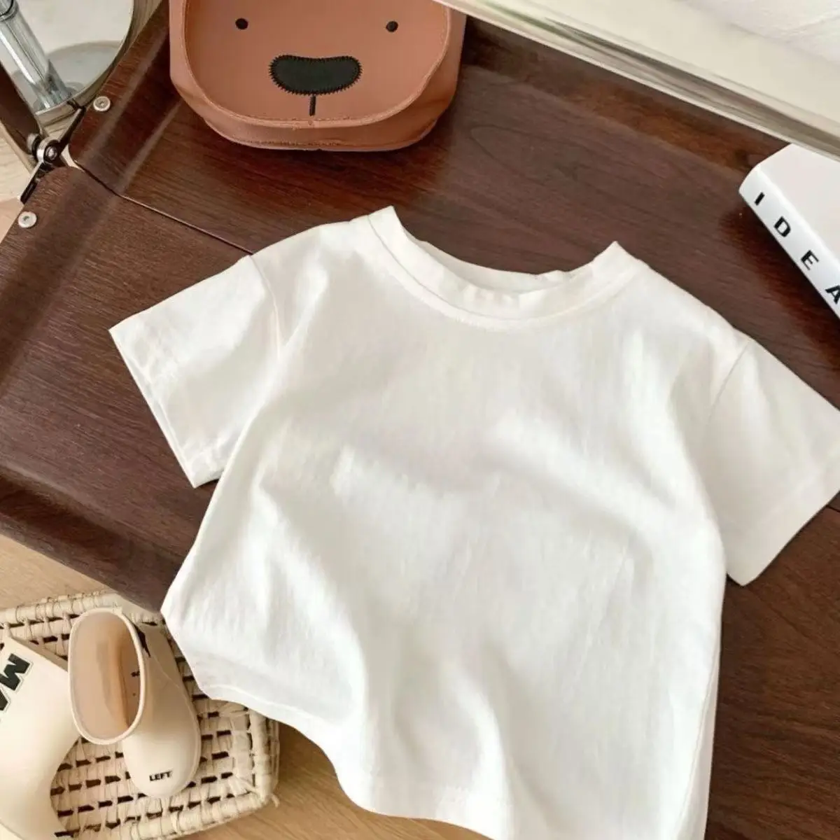 Pure Cotton Kids White Summer T-Shirt Short Sleeve - Image 9