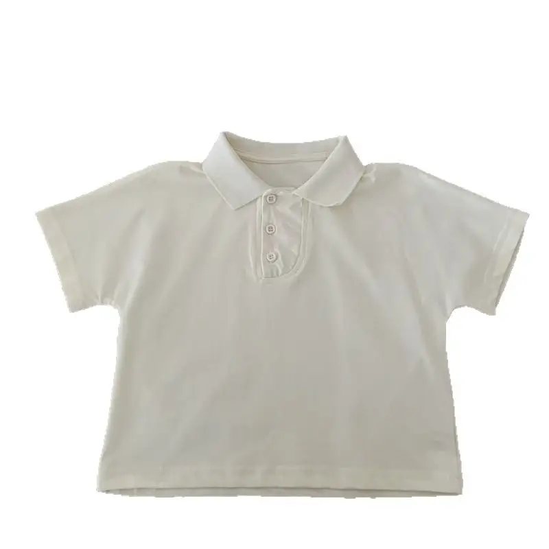 White Short Sleeve Polo Shirt for Boys Summer 2025 - Image 5