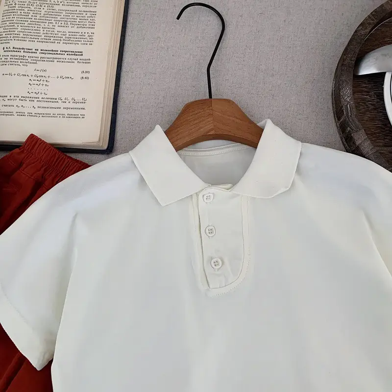 White Short Sleeve Polo Shirt for Boys Summer 2025 — feature 4