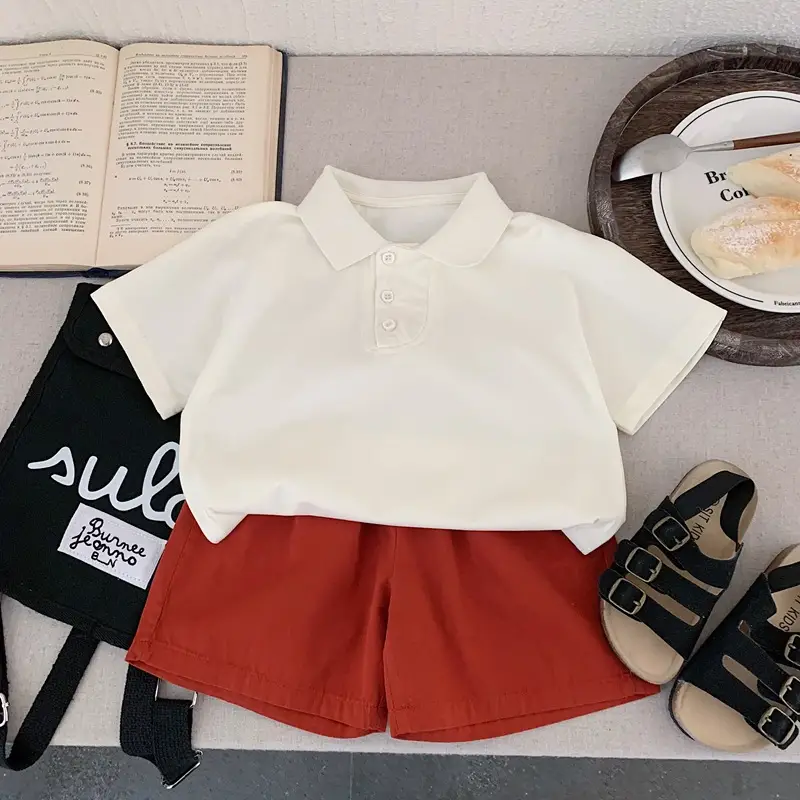 White Short Sleeve Polo Shirt for Boys Summer 2025 — feature 6