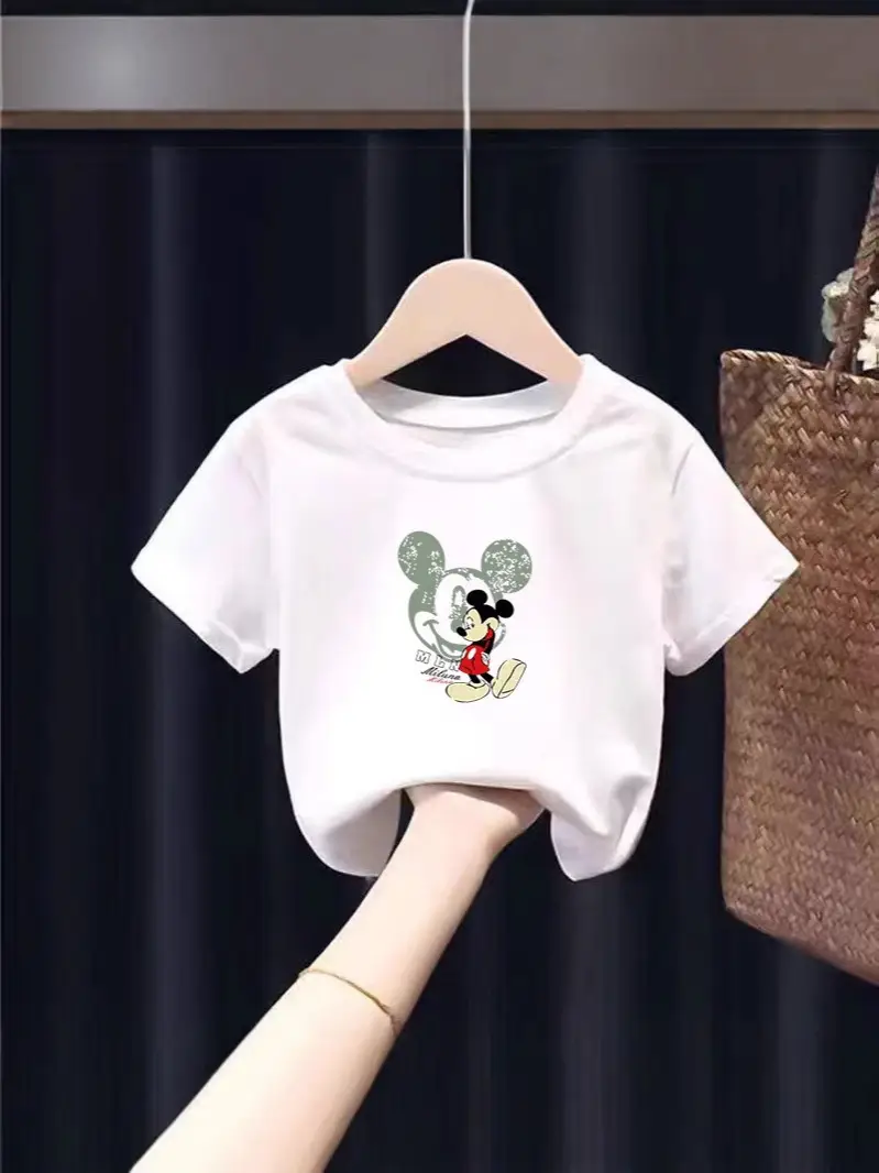 Minnie Mouse Graphic Cotton T-Shirt Black Kids Girls - Image 7