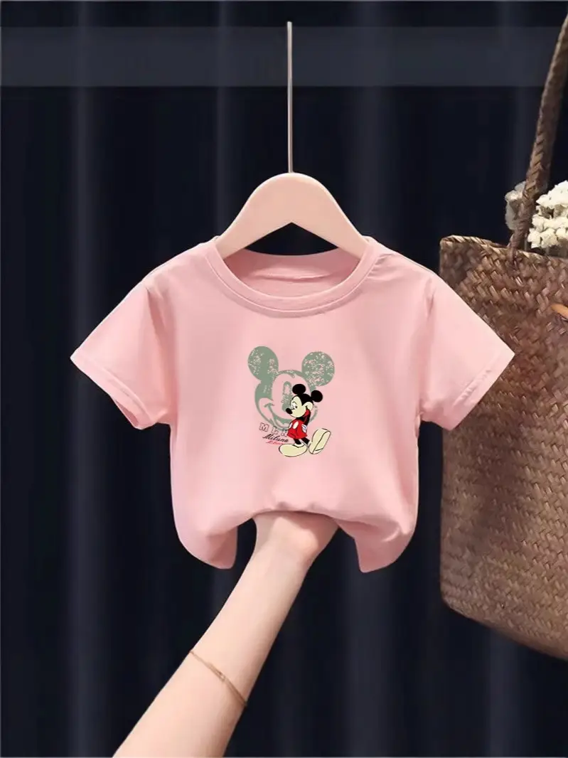 Minnie Mouse Graphic Cotton T-Shirt Black Kids Girls - Image 9