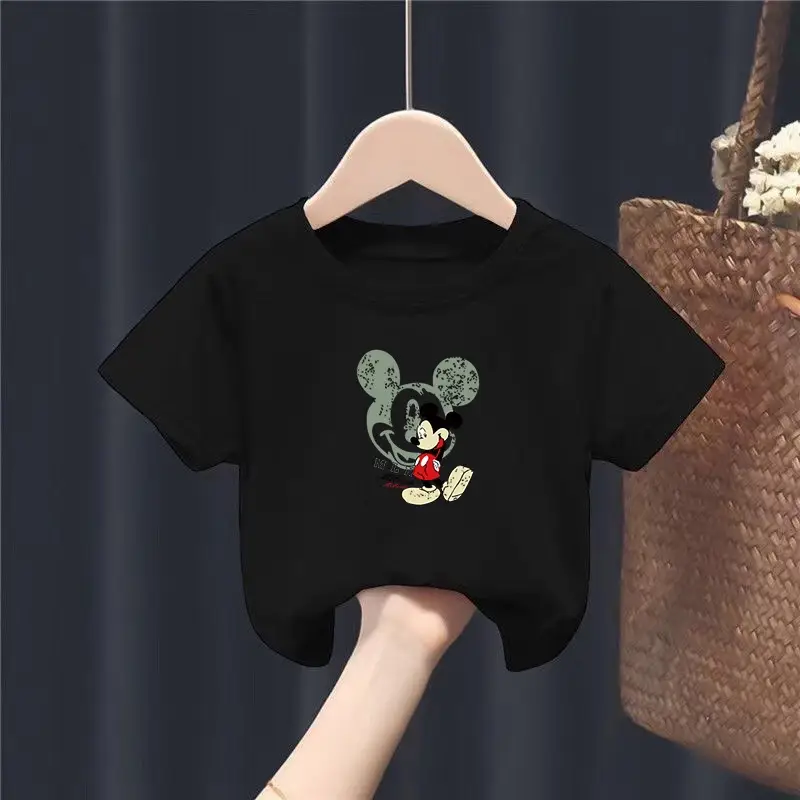 Minnie Mouse Graphic Cotton T-Shirt Black Kids Girls - Image 2