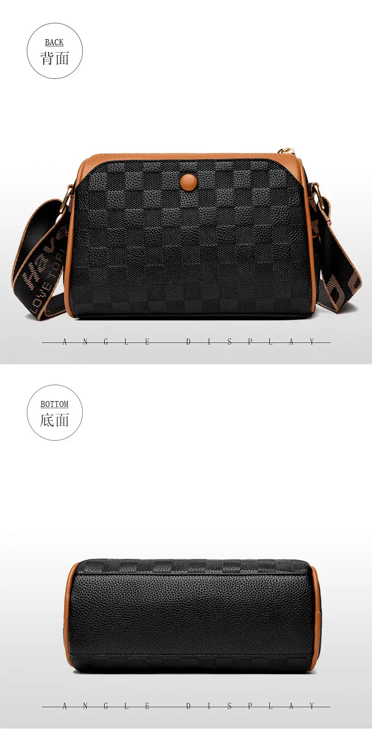 2025 Rhombic Boston Crossbody Bag Black Brown — feature 16