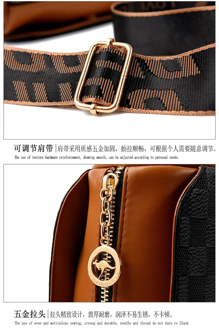 2025 Rhombic Boston Crossbody Bag Black Brown — feature 19