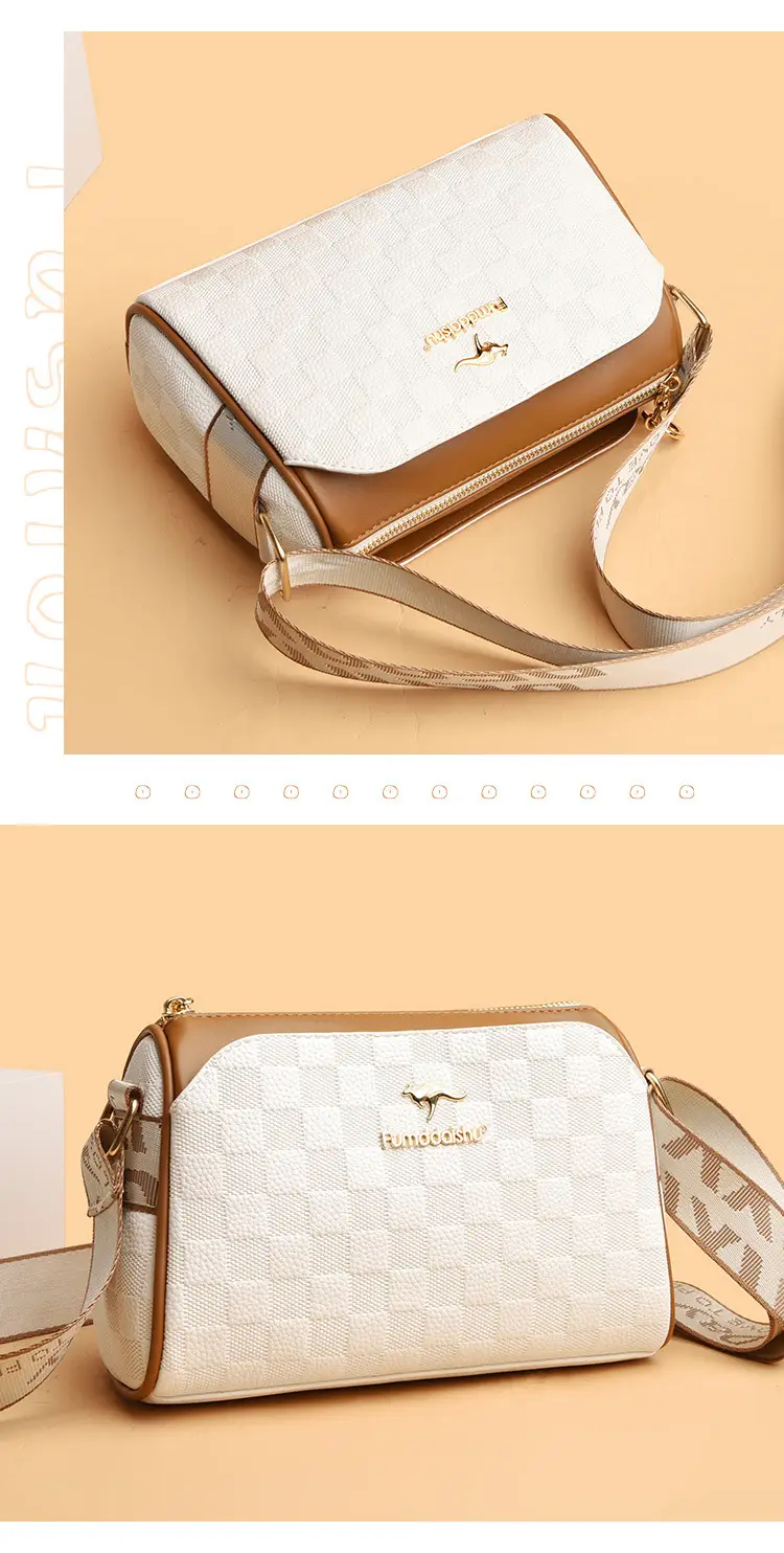 2025 Rhombic Boston Crossbody Bag Black Brown — feature 7