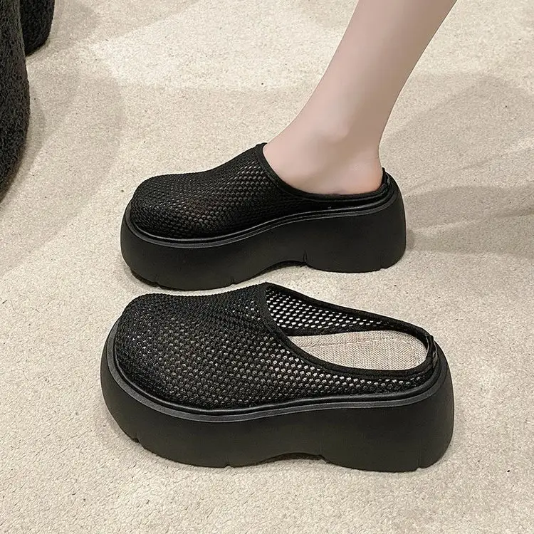 Women's White Mesh Hole Slippers Summer — feature 1