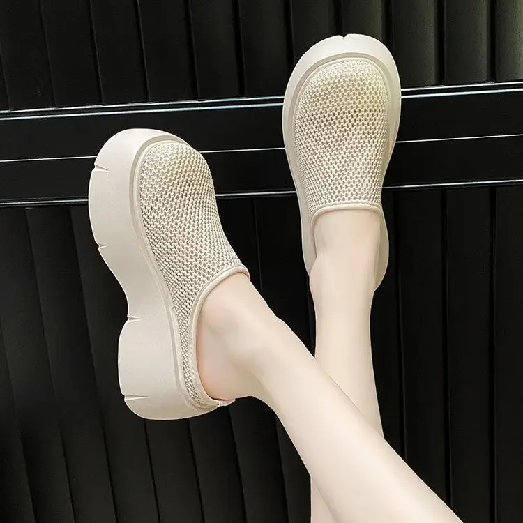 Women's White Mesh Hole Slippers Summer — feature 3