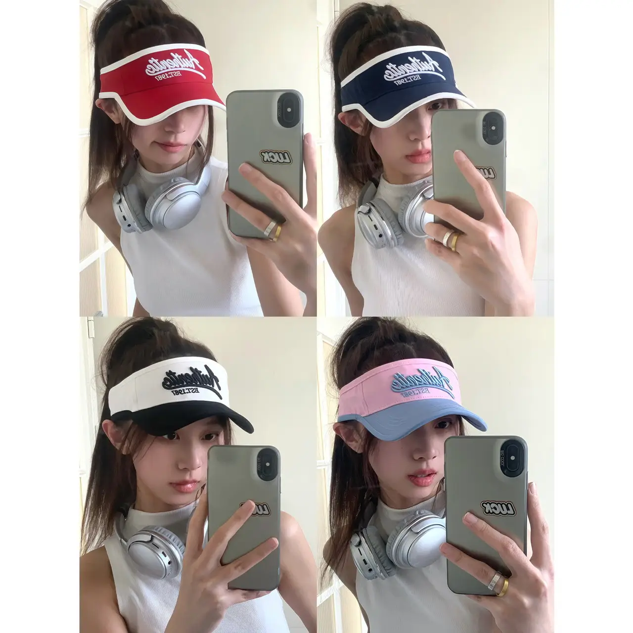 Summer Sunshade Cap Red for Outdoor Travel