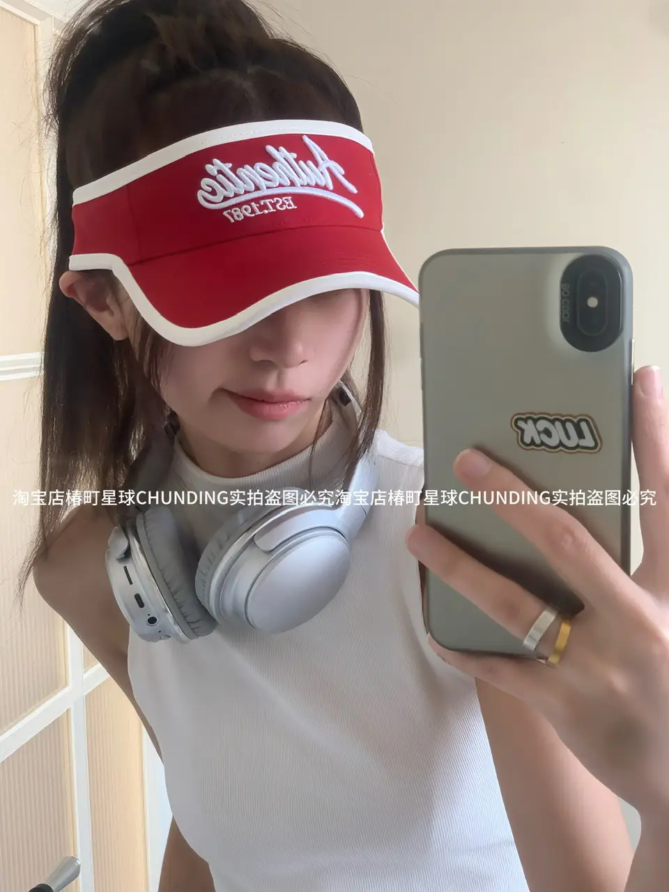 Summer Sunshade Cap Red for Outdoor Travel — feature 2