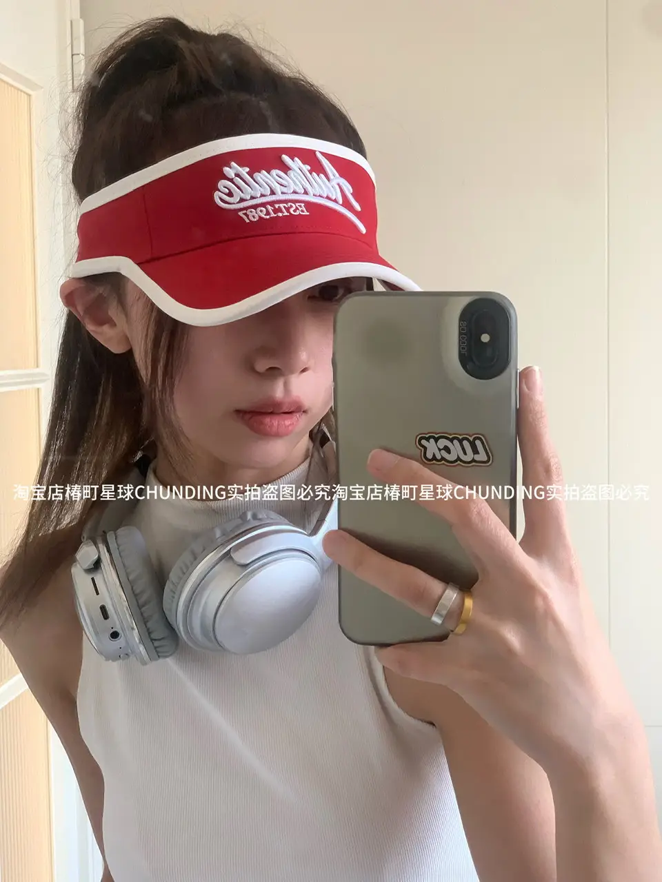 Summer Sunshade Cap Red for Outdoor Travel — feature 3