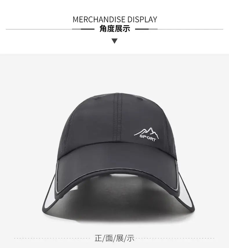 Men's Black Eco-Friendly Duck Tissue Sun Hat — feature 9