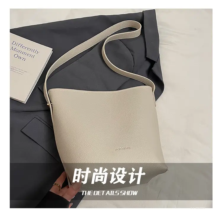 Women's Large Capacity Beige Bucket Bag 2025 — feature 10
