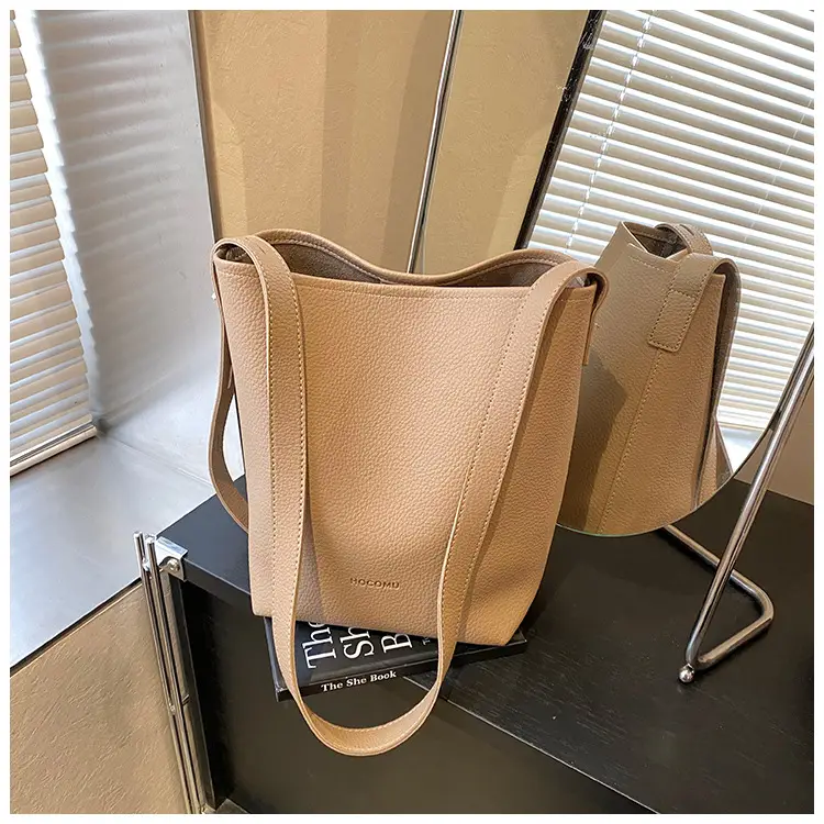 Women's Large Capacity Beige Bucket Bag 2025 — feature 47