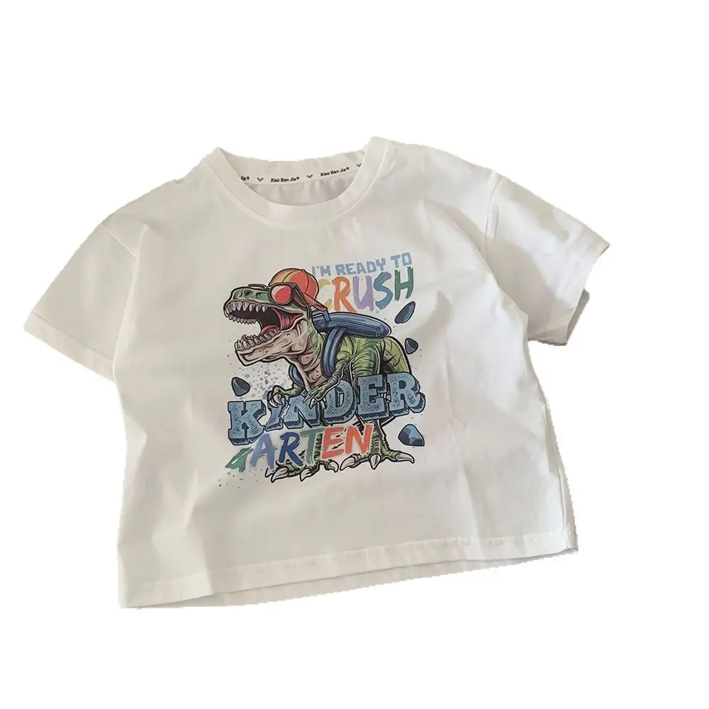 Children's Dinosaur Graphic T-Shirt White Summer 2025 - Image 6