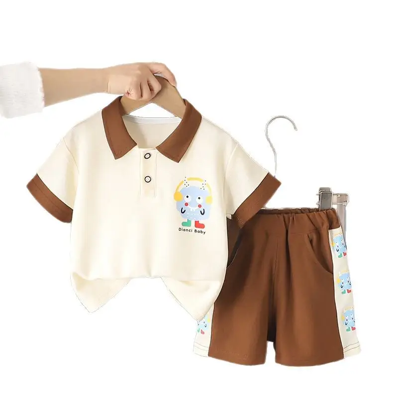 Girls Cartoon T-Shirt Shorts Set Cream Green 2025 - Image 7