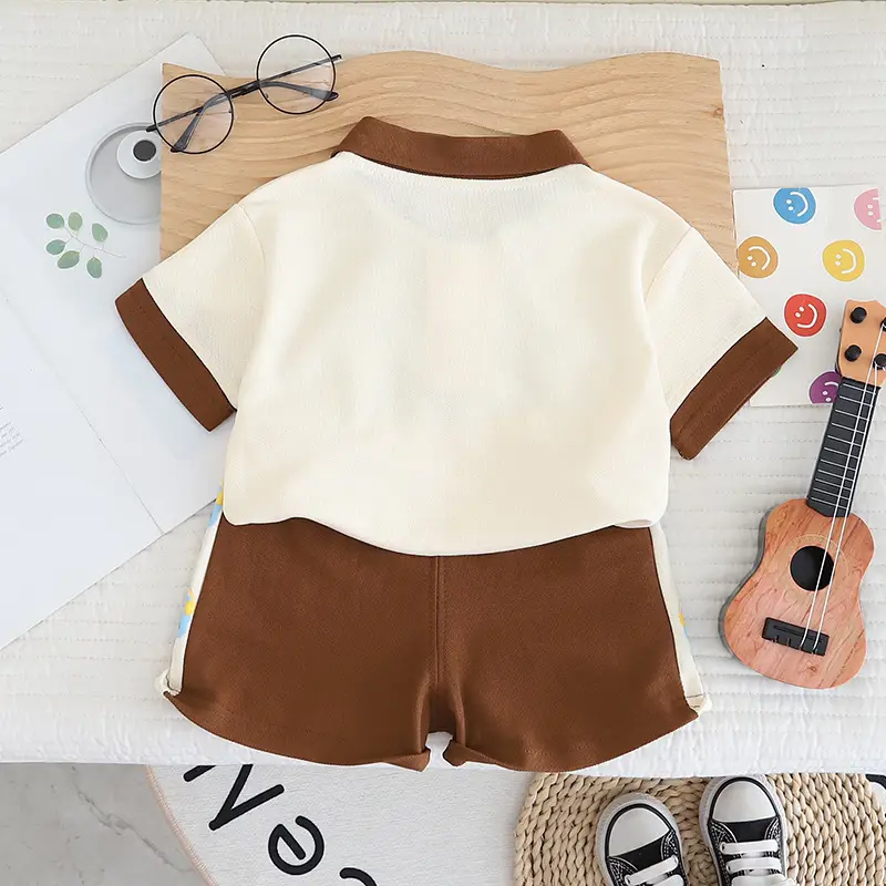 Girls Cartoon T-Shirt Shorts Set Cream Green 2025 — feature 6