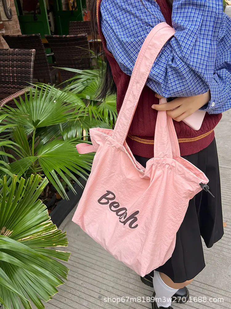 Black Printed Shoulder Bag for Women with "Beach" Design — feature 46