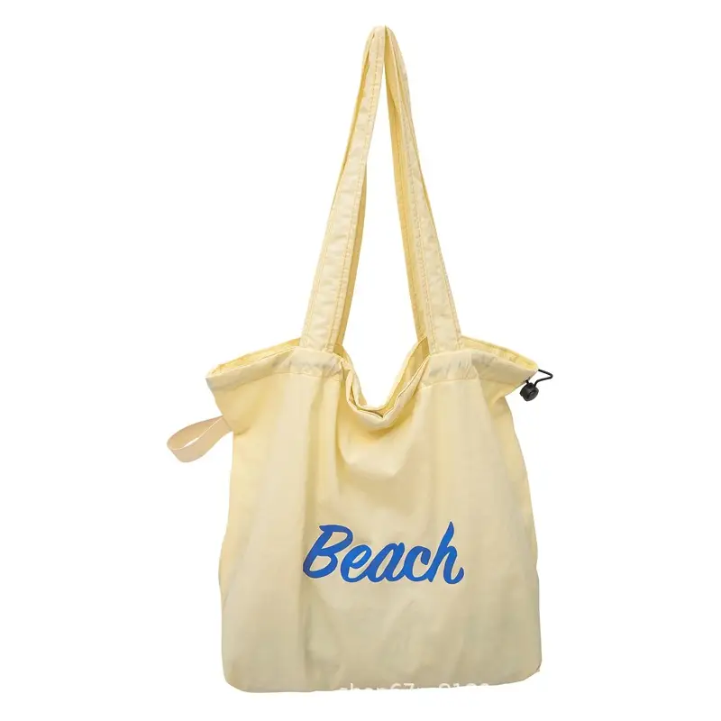 Black Printed Shoulder Bag for Women with "Beach" Design - Image 2