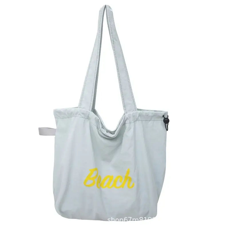 Black Printed Shoulder Bag for Women with "Beach" Design - Image 4