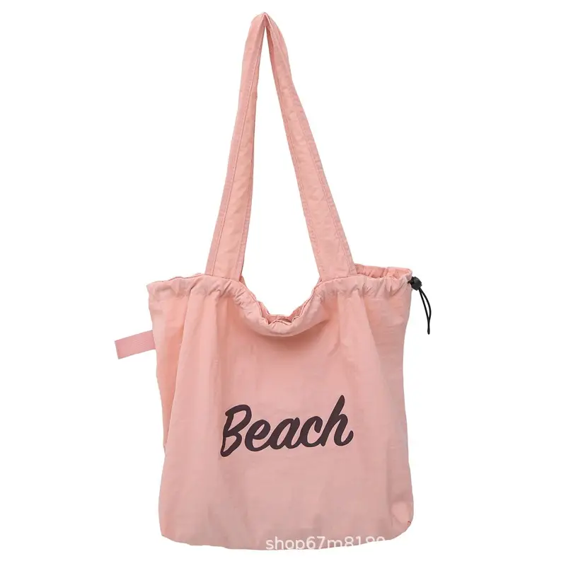 Black Printed Shoulder Bag for Women with "Beach" Design - Image 5