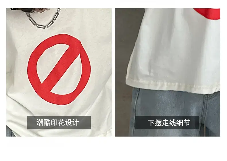 Boys Cotton Printed T-Shirt Red Logo Loose Summer Wear — feature 11