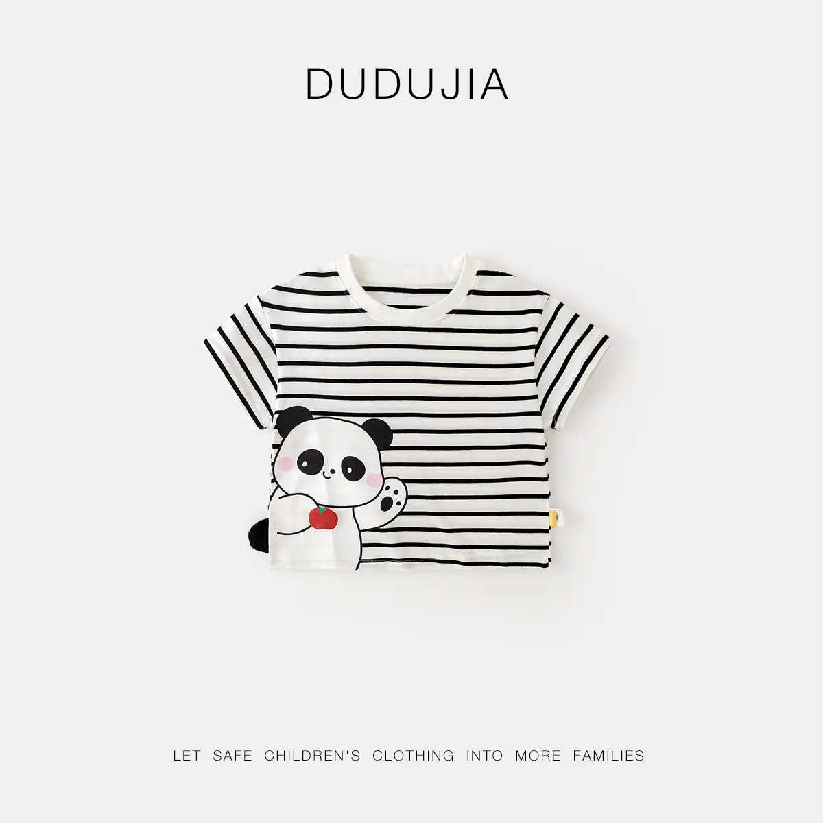 Dudu Family Baby Bear Cartoon T-shirt Yellow Summer Boys' - Image 4