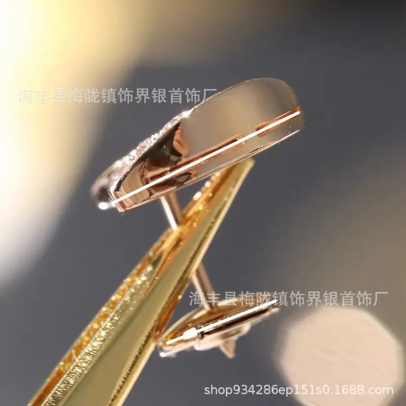 Full Diamond Small Skirt Earrings 18K Gold Women — feature 5
