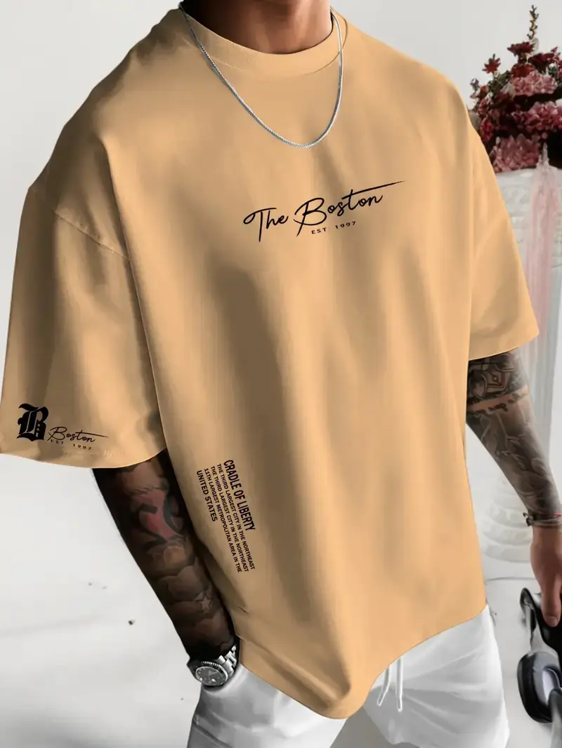 Men Purple Los Angeles Printed T-Shirt Short Sleeve - Image 11