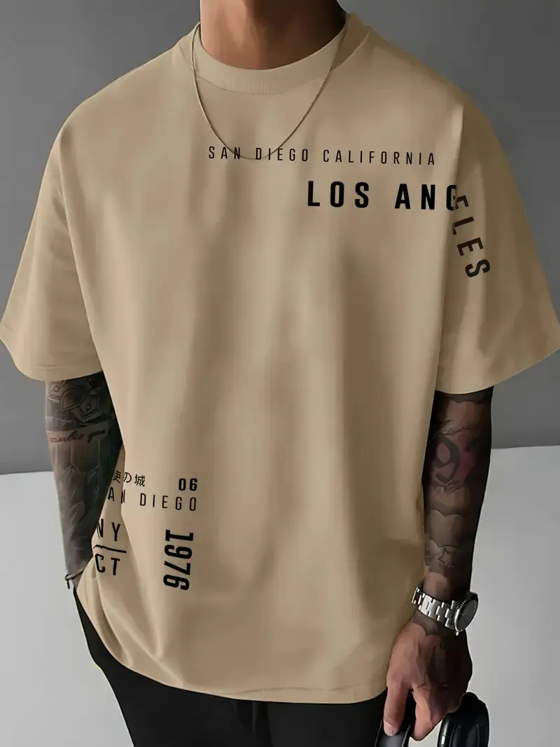 Men Purple Los Angeles Printed T-Shirt Short Sleeve — feature 11