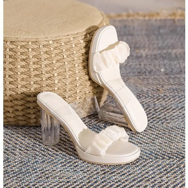 Comfortable and Versatile Transparent Crystal Chunky Heel Sandals, High-Heeled Slippers, 2026 New Fashion Summer Outdoor Sandals for Women - Image 10