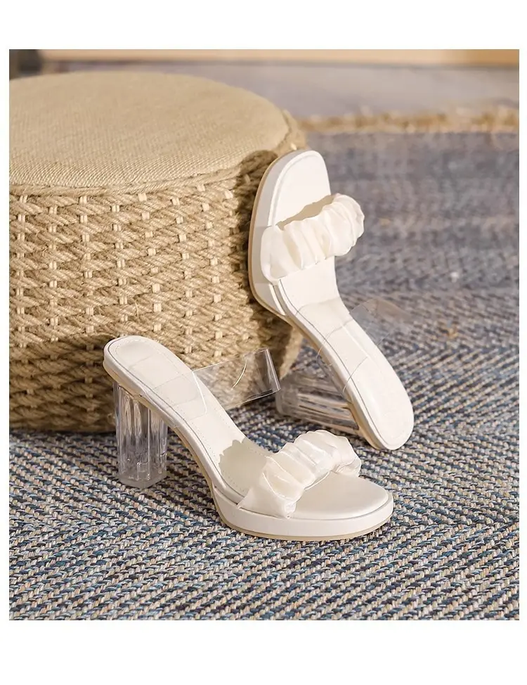 Comfortable and Versatile Transparent Crystal Chunky Heel Sandals, High-Heeled Slippers, 2026 New Fashion Summer Outdoor Sandals for Women — feature 2